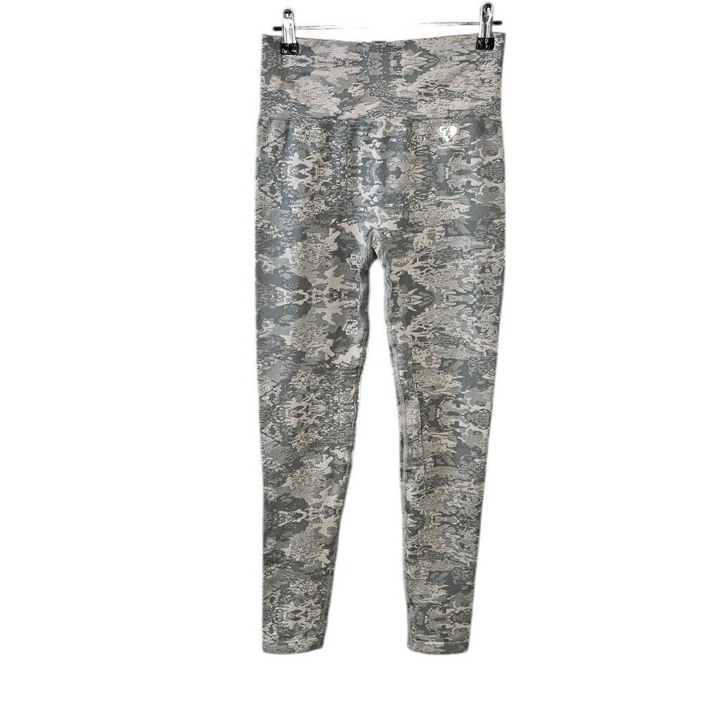 Womens Best Camo Seamless Leggings, High Waist, Ribbed Waistband, Size M